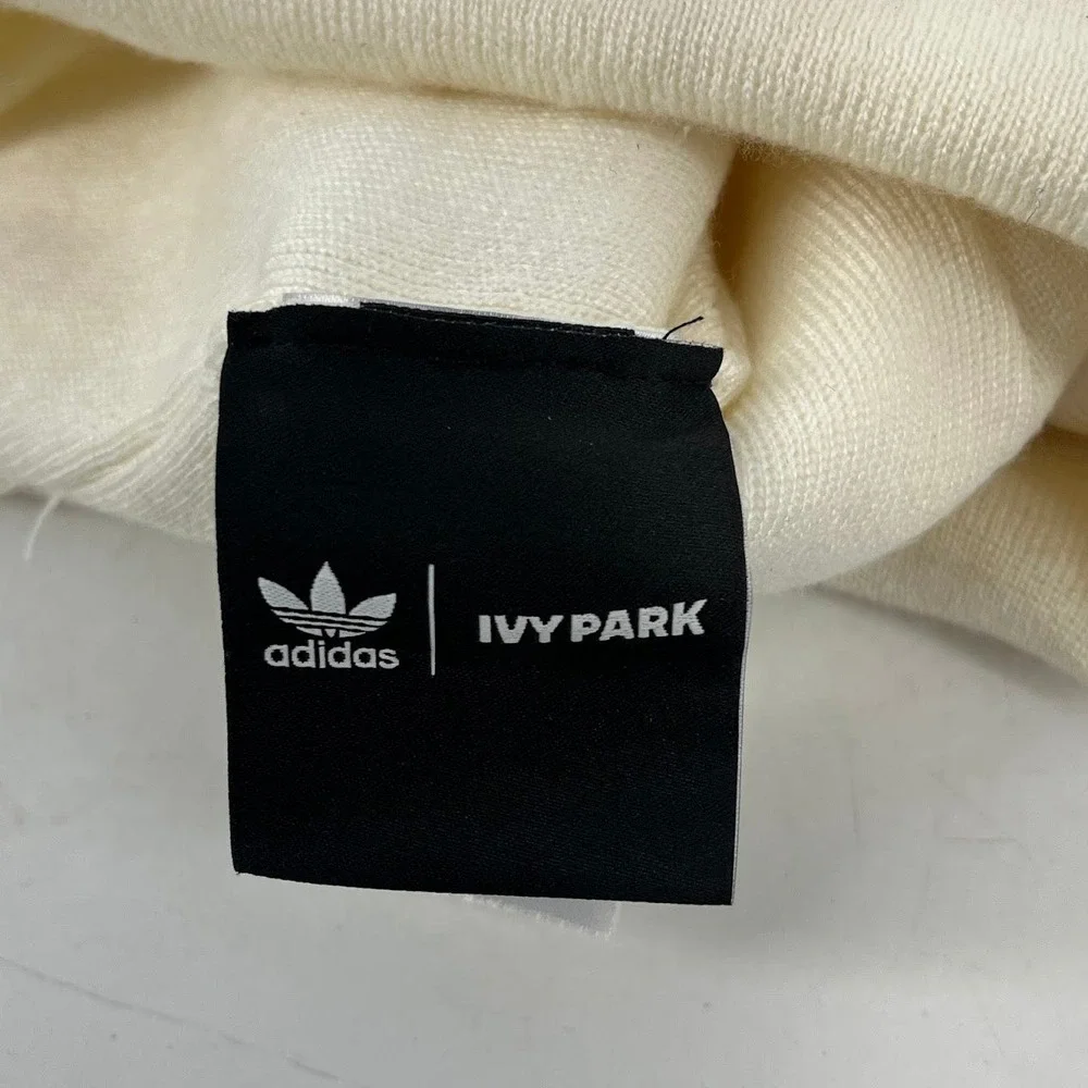 Adidas x Ivy‎ Park Beanie Cream Off White Knit Hat Trefoil Logo OSFM